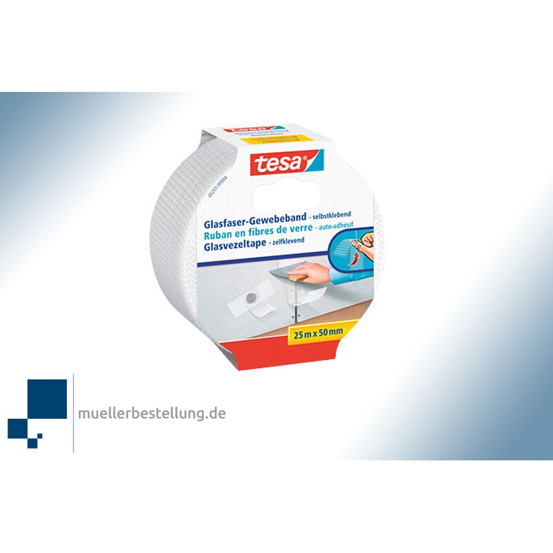 tesa 5255 glass fiber fabric tape, 50 mm, 25 m