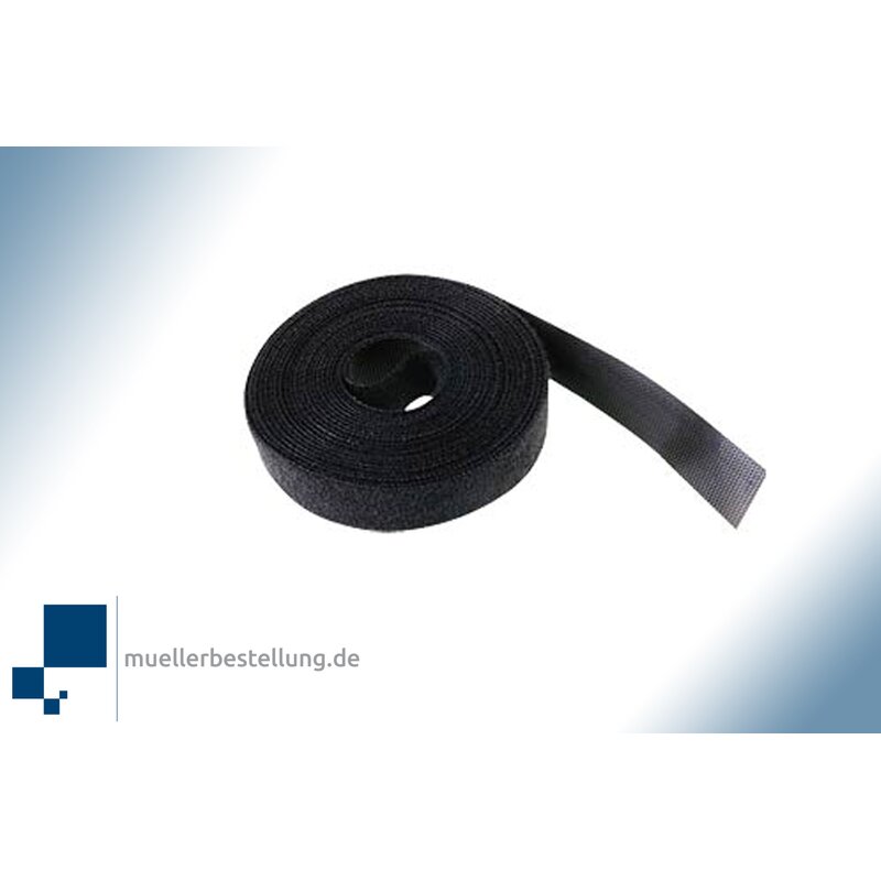 ltc 1210 velcro roll dual ltc roll strap, black, 16 mm, 3 m