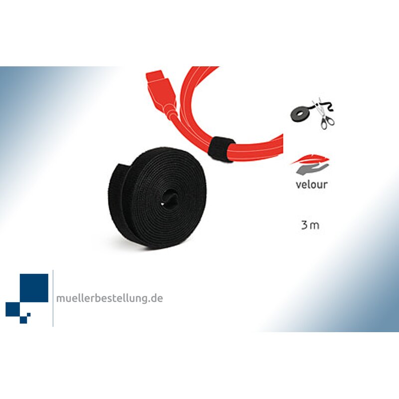 SPKBP-16-25-BK LTC 1210 PRO Klettbandrolle Dual, schwarz, 16 mm, 25 m