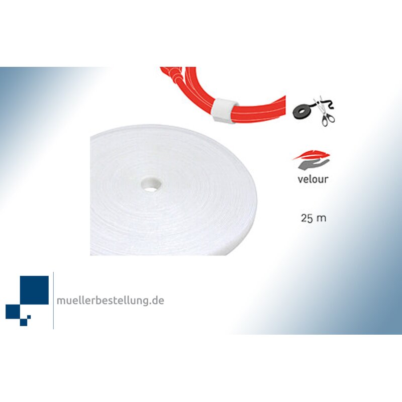 ltc 1220 per velcro tape roll Dual, white, 16 mm, 25 m