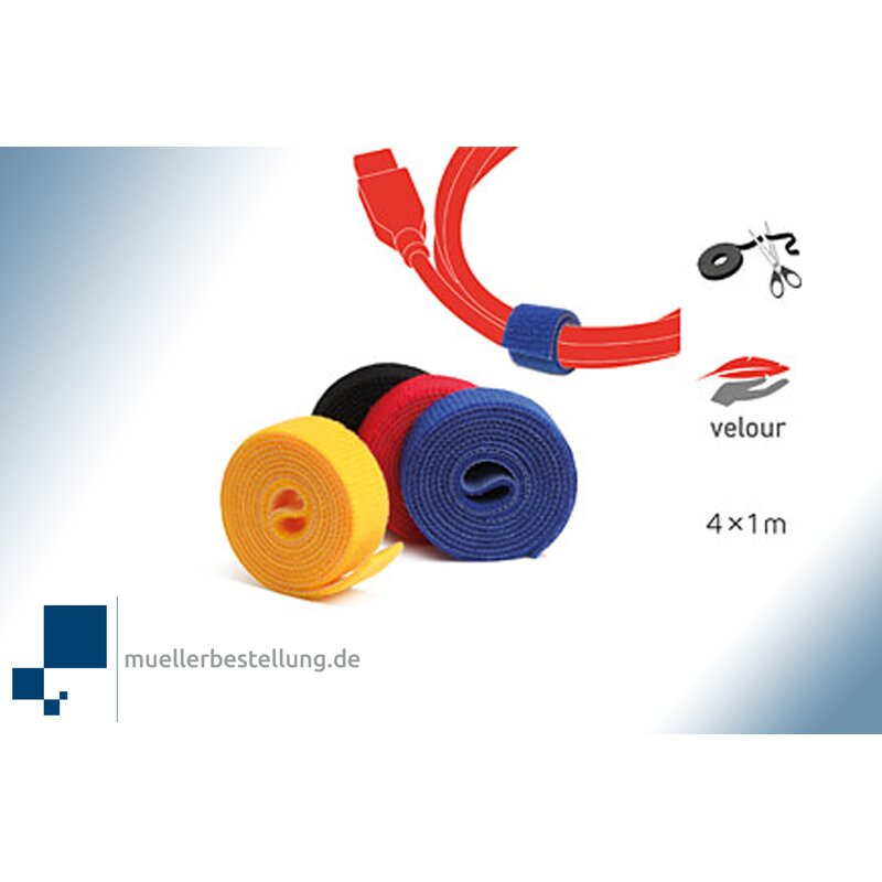 SPKB-16-1-DIV LTC 1230 Klettbandrollen Dual, bunt, 16 mm, 1 m