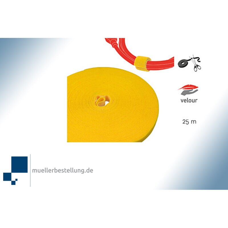 ltc 1220 per velcro tape roll Dual, yellow, 16 mm, 25 m