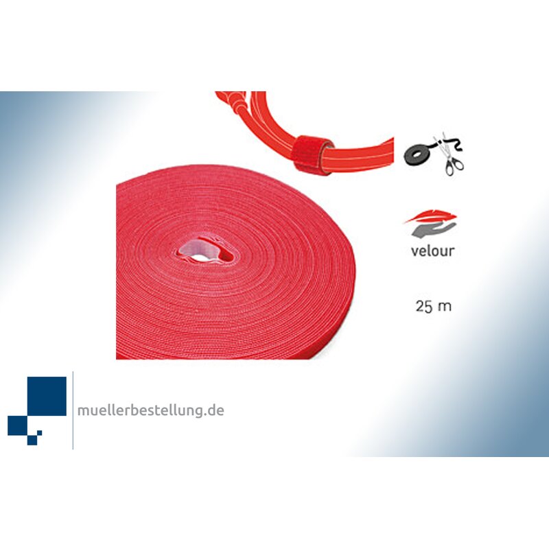 ltc 1220 per velcro tape roll Dual, red, 16 mm, 25 m