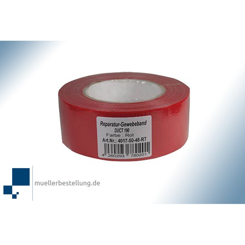 SPGB-48-50-RD DUCT 190 Gewebeband, rot, 48 mm, 50 m