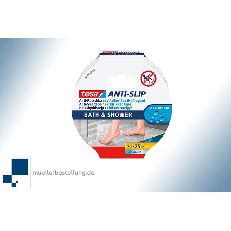 SPTESAARBBD-25-5 TESA 55533 Anti-Rutschband, Bad & Dusche, 25 mm, 5 m
