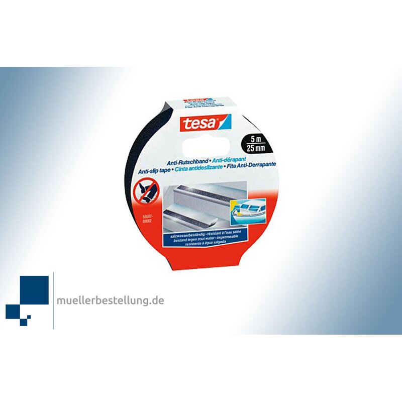SPTESAARBBK-25-5 TESA 5587 Anti-Rutschband, schwarz, 25 mm, 5 m