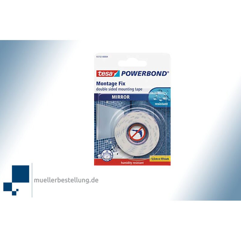 SPTESAPB-19-1,5 TESA Powerbond 55732 Montageband Spiegel, 19 mm, 1,5 m