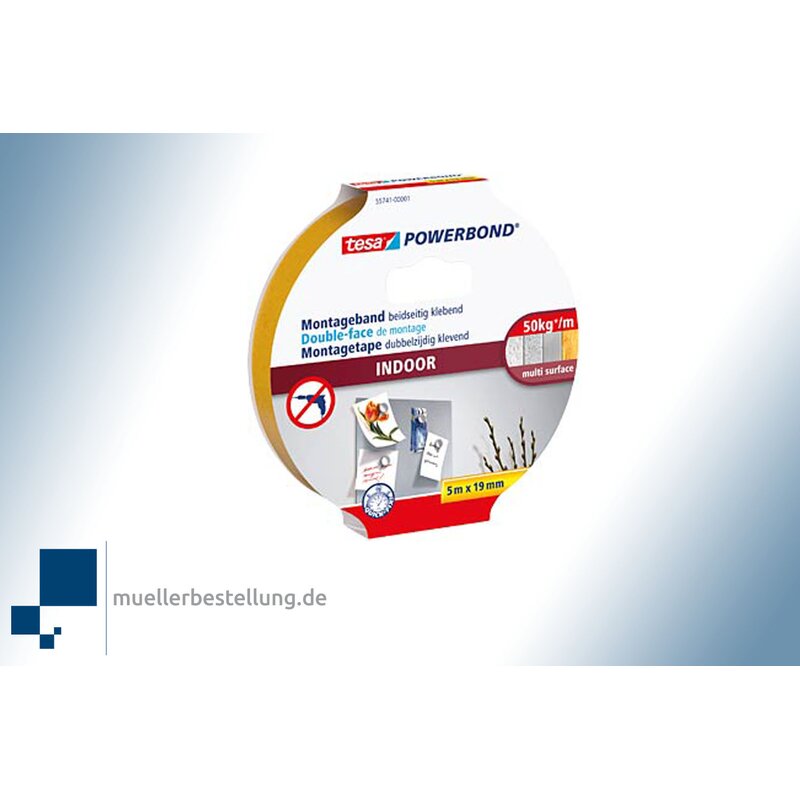 TESA Powerbond� 55740 Montageband Indoor, 19 mm, 5 m