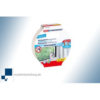 TESA Powerbond� 55744 Montageband transparent, 19 mm, 5 m