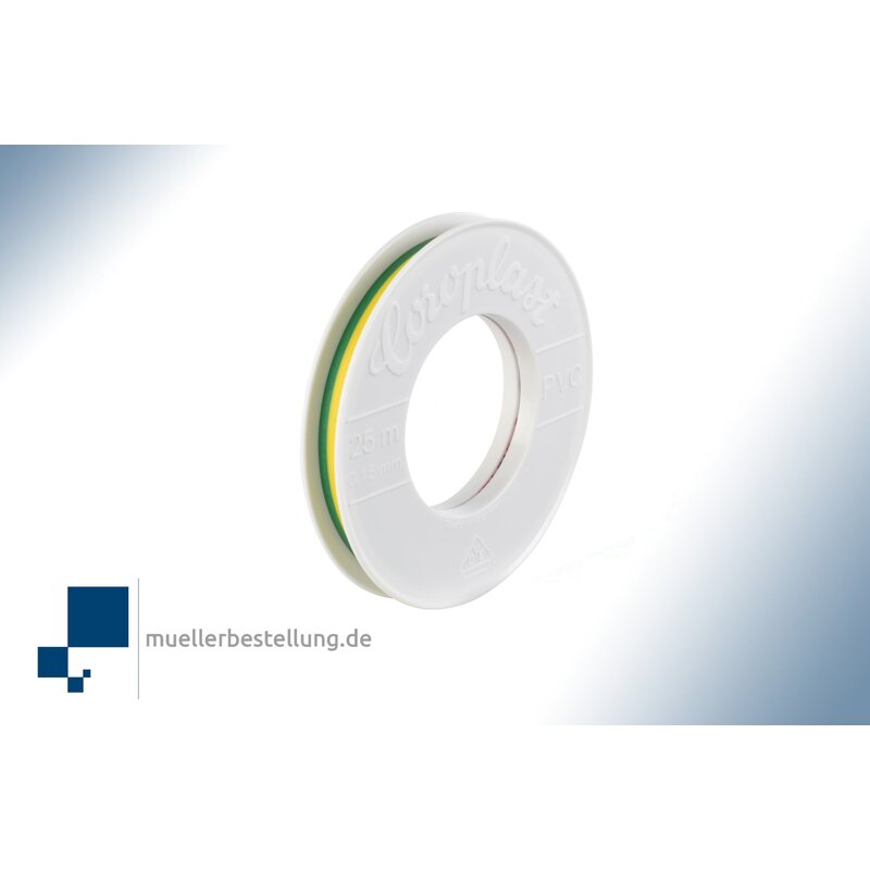SP-CORO2065-VDE-25-09 Coroplast 2065 VDE Elektroisolierband, 25 m, 9 mm, grngelb