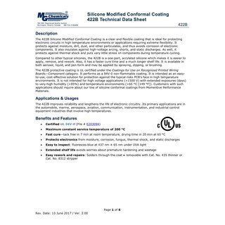 MG Chemicals 422B Silikonmodifizierter Schutzlack, 425 ml