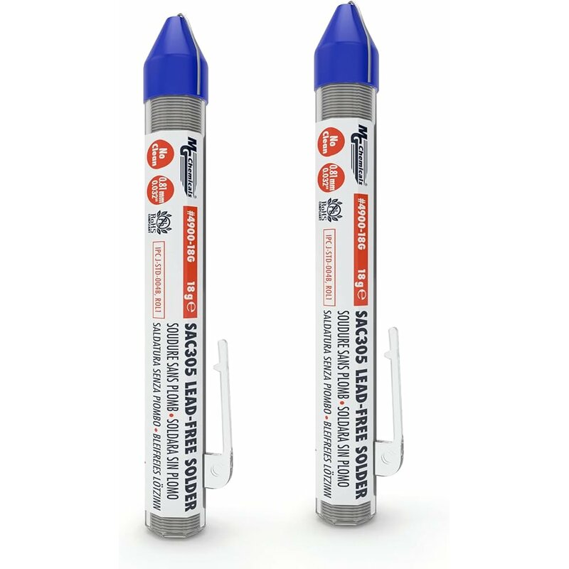 MG Chemicals - SAC305, 96.3% tin, 0.7% copper and 3% Silver, LEAD FREE, 0.81mm/0.032 Dia. (2 pack)