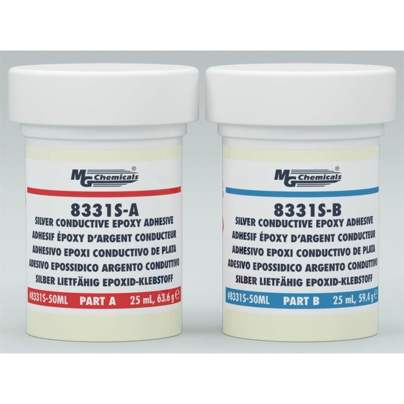 8331S-50ML MG Chemicals 8331S Silberleitfhiges Epoxid, 4 Std. Topfzeit, hohe Leitfhigkeit, 50 ml