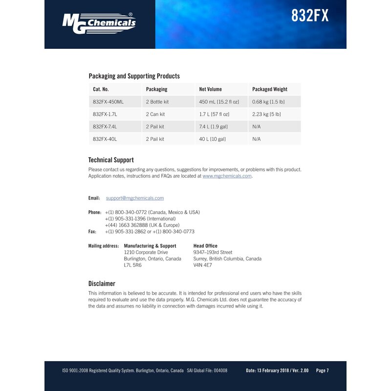 MG Chemicals Epoxy Potting Compound, Flexible (Ratio 11), 156,19