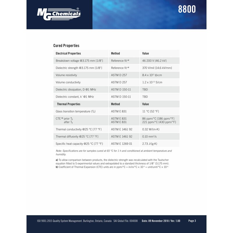 8800-375ML MG Chemicals 8800 Schwarze flexible Polyurethan-Verguss- und Einkapselungsmasse, 375 ml