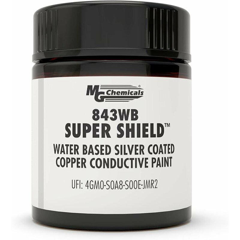 843WB-15ML MG Chemicals 843WB SUPER SHIELD&trade;  Wasserbasierte silberbeschichtete, leitfähige Kupferfarbe, 12 ml
