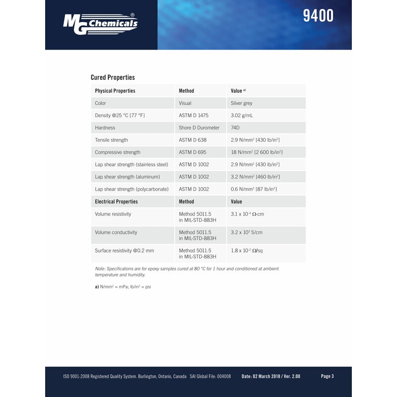 MG Chemicals - One-Part Epoxy Electrically Conductive Adhesive, Low Tg (Keep Frozen: -10C)