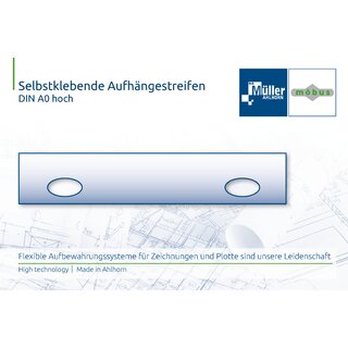 Selbstklebende Aufhängestreifen Verbundfolie DIN A0 hoch...