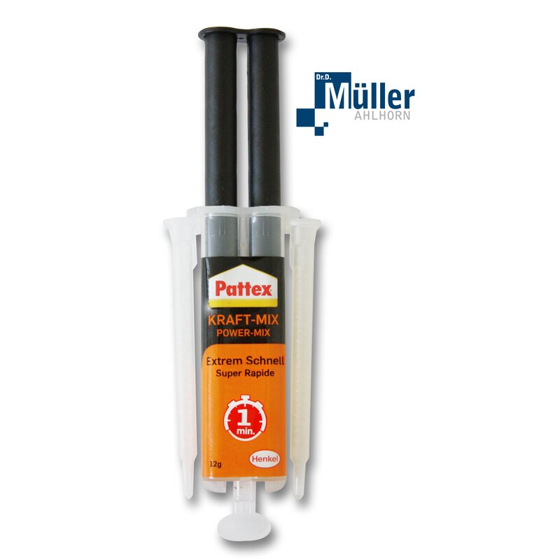 PK6SS Pattex Kraft-Mix Extrem Schnell, 2-Komponenten Epoxidharz-Kleber, 11 ml, transparent, PK6SS