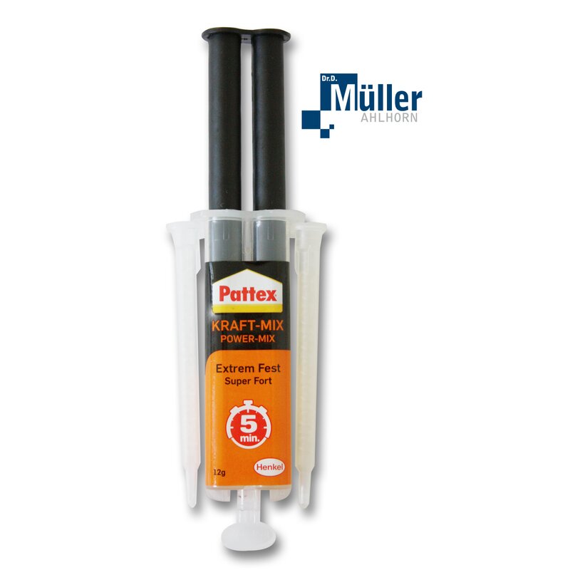 PK6FS Pattex Kraft-Mix Extrem Fest, 2-Komponenten-Epoxidharz-Kleber, 11 ml, transparent, PK6FS