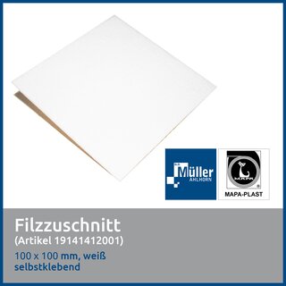 MAPA-PLAST Filzzuschnitt 100 x 100 mm, Weiß, 1 Stück