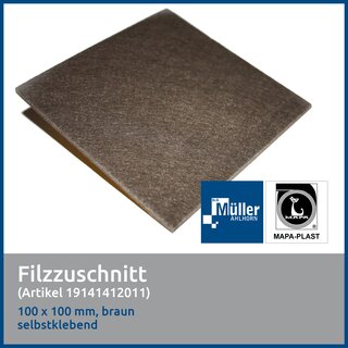 MAPA-PLAST Filzzuschnitt 100 x 100 mm, Braun, 1 Stück