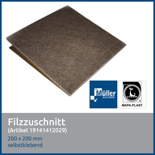 MAPA-PLAST Filzzuschnitt 200 x 200 mm, Braun, 1 Stück