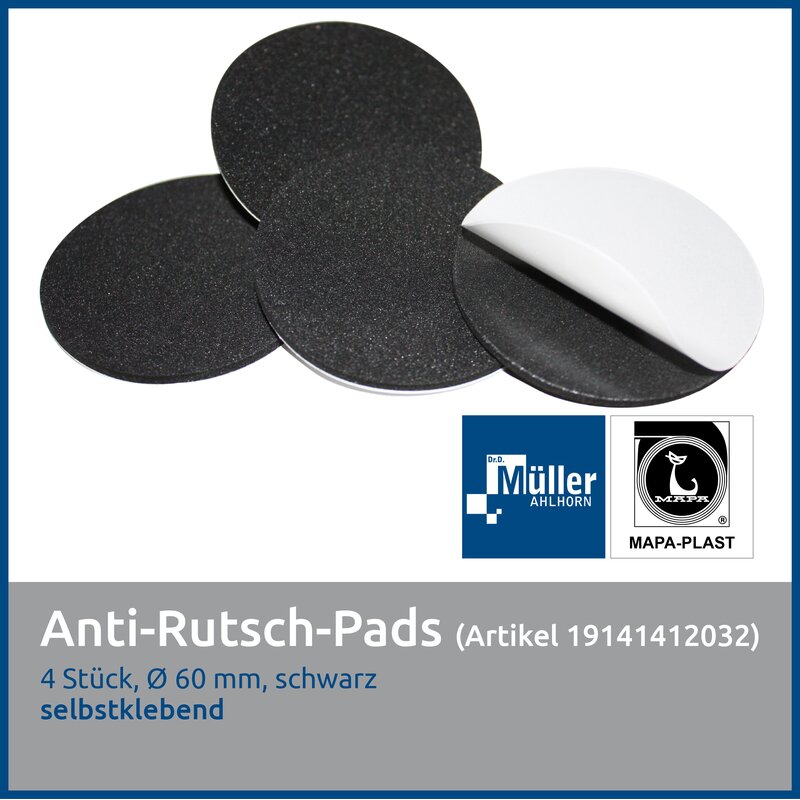 MAPA-PLAST Anti-Rutsch-Pads 60 mm, Schwarz, 4 Stck
