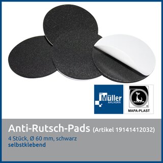 Antirutsch-Pads, selbstklebend, schwarz, Ø 28 mm