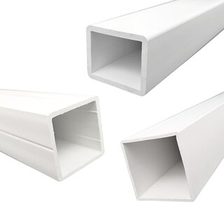 PVC Vierkantrohr wei� Kunststoff Pfosten Profil - ⌀...