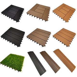 WPC Terrassenfliesen 30x30cm Kunststoff Balkon Pool...