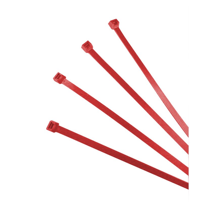Cable ties industrial quality red 728  x 12,7 mm, Nylon (100 pcs.)